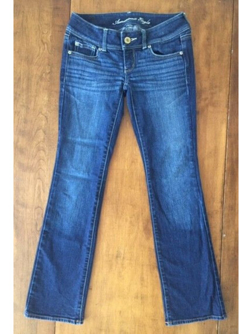 Women's AMERICAN EAGLE Stretch JEANS in SLIM BOOT CUT Medium Wash SIZE 0